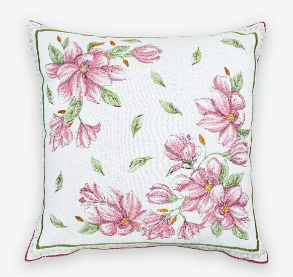 Jacquard cushion cover (Magnolia. pink) - Click Image to Close